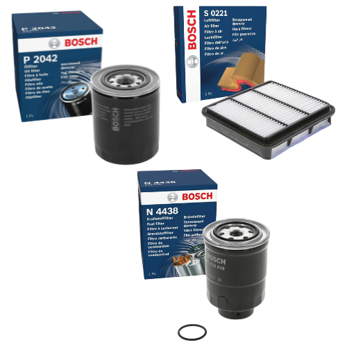 BOSCH Service Filter Kit for Mitsubishi L200 III 2.5 Diesel 2005–2015 – Oil Air Fuel Filters - Bosch - S0221 N4438 P2042