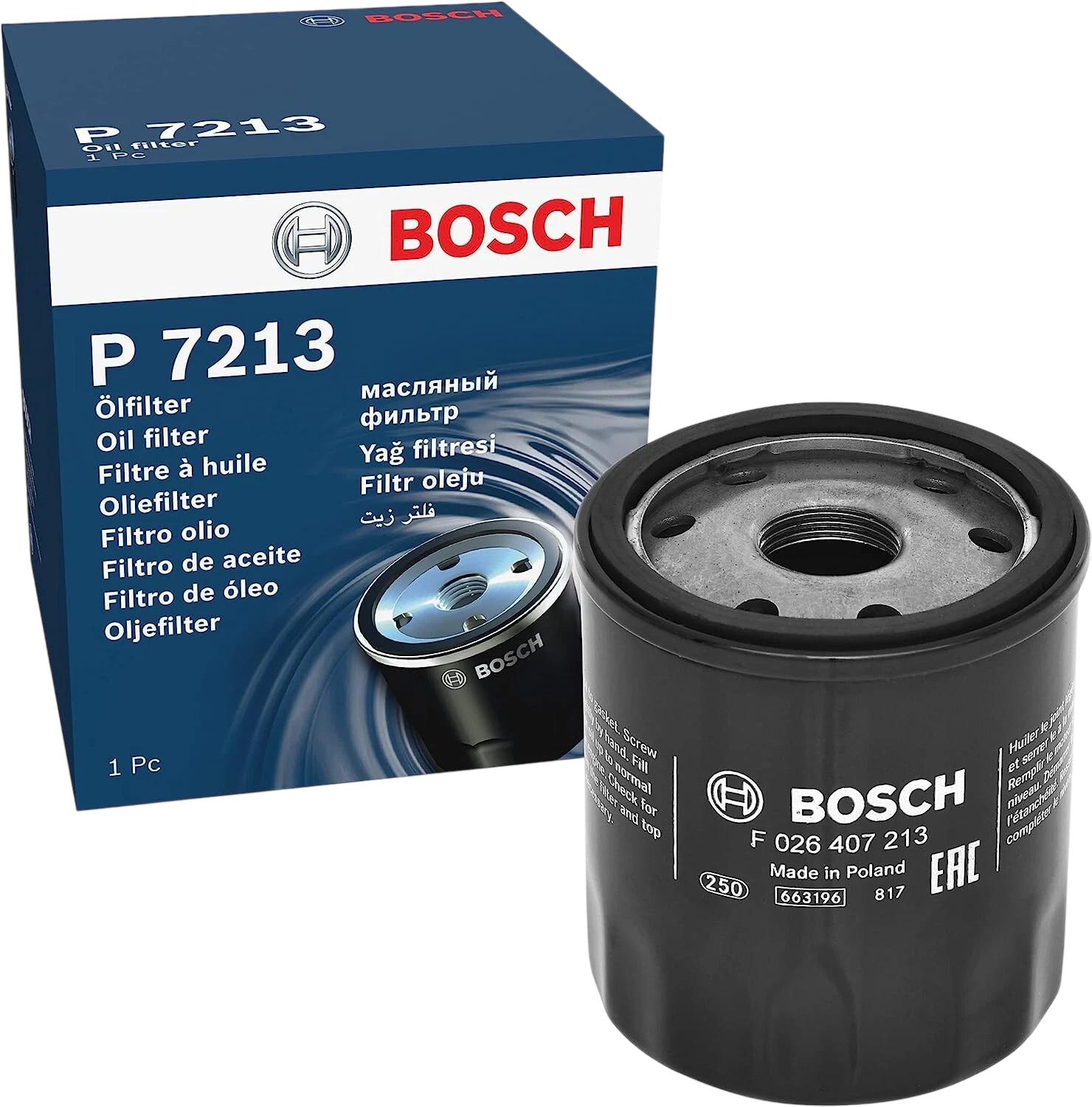 Масляний фільтр BOSCH P7213 для Vauxhall Viva Adam Astra Corsa Karl Insignia - Bosch - P7213 зображення 1