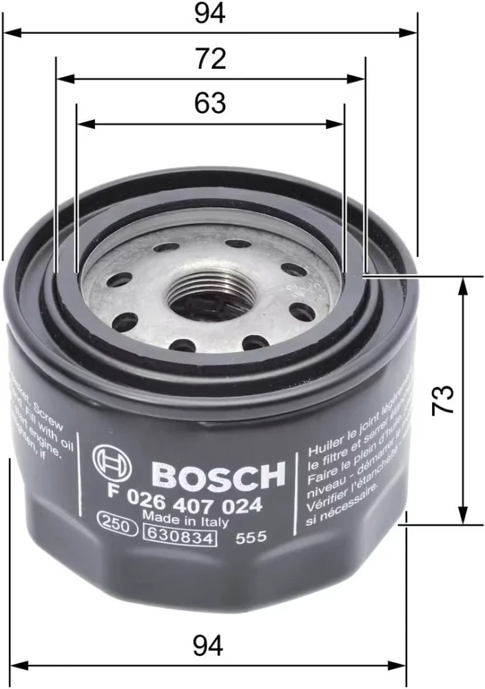 Комплект фільтрів Bosch для ТО Fiat Ducato 2.3 дизель 2015–2022 - Bosch - P7024 S0059 N2212 M2065 зображення 2