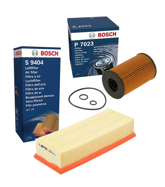 VW Golf MK6 VI 1.6 TDI Diesel Service Kit Bosch Oil Air Filters P7023 S9404 - Bosch - P7023 S9404