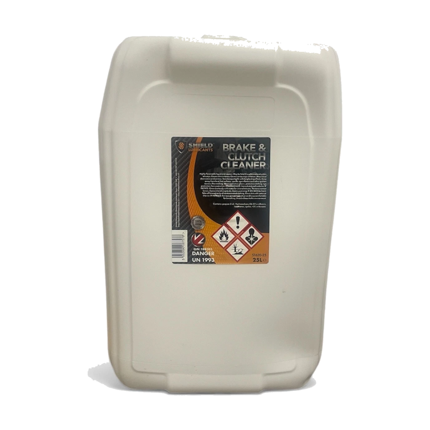 25ltr Brake & Clutch Cleaner 25 litre - Removes Oil, Dirt, Grease, Asbestos Dust - Shield - UN1993S
