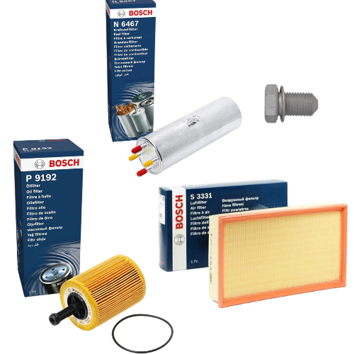 BOSCH Service Kit for VW Transporter T5 1.9 2.0 2.5 TDI – Oil Air Fuel Filters & Sump Plug - Bosch - S3331 N6467 P9192 220125S