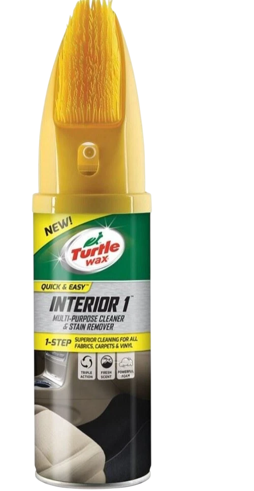 Turtle Wax Interior 1 Upholstery Cleaner 400ml 51791A – Car Seat Dry Foam Cleaner with Brush - Turtle Wax - 51791A