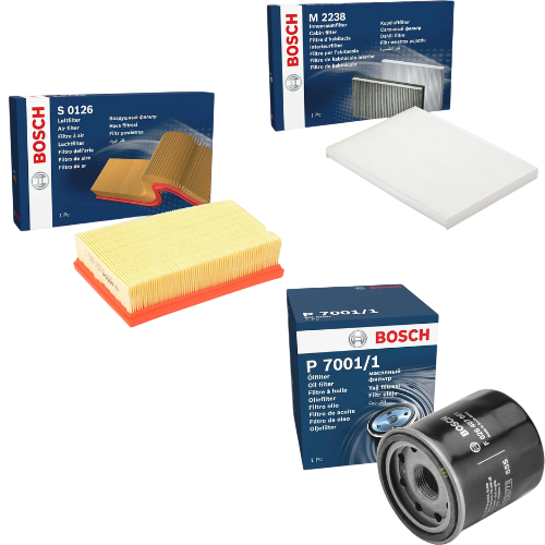 BOSCH Service Kit for Nissan Qashqai 1.6 2.0 Petrol 2007–2014 – Filter Set - Bosch - P7001/1 S0126 M2238