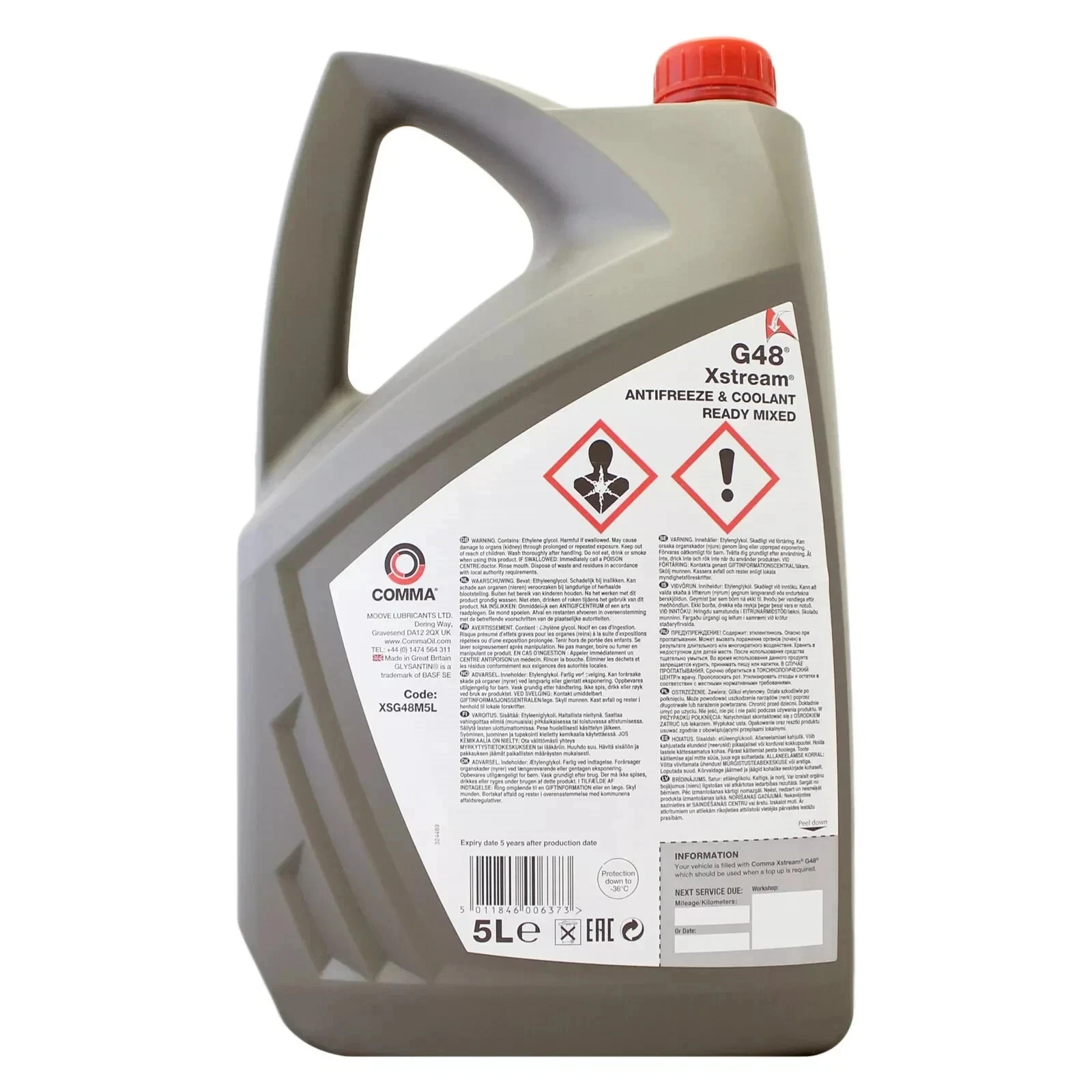 Comma Xstream G48 XSG48M5L Antifreeze & Coolant Ready To Use 5L - Comma - XSG48M5L image 2