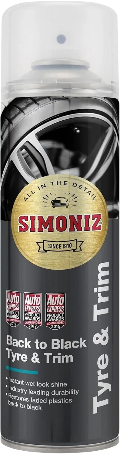 Simoniz Back To Black Tyre & Trim Wet Look Shine Spray 500ml – Exterior Plastic Care - SIMONIZ - SAPP0189A image 1