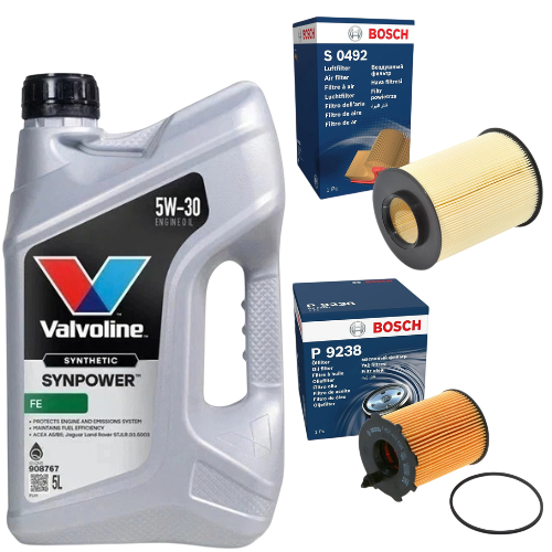 BOSCH Service Kit for Ford Focus MK3 1.6 TDCi 2010–2017 – Oil Air Filters & Engine Oil - Bosch - P9238 S0492 908767