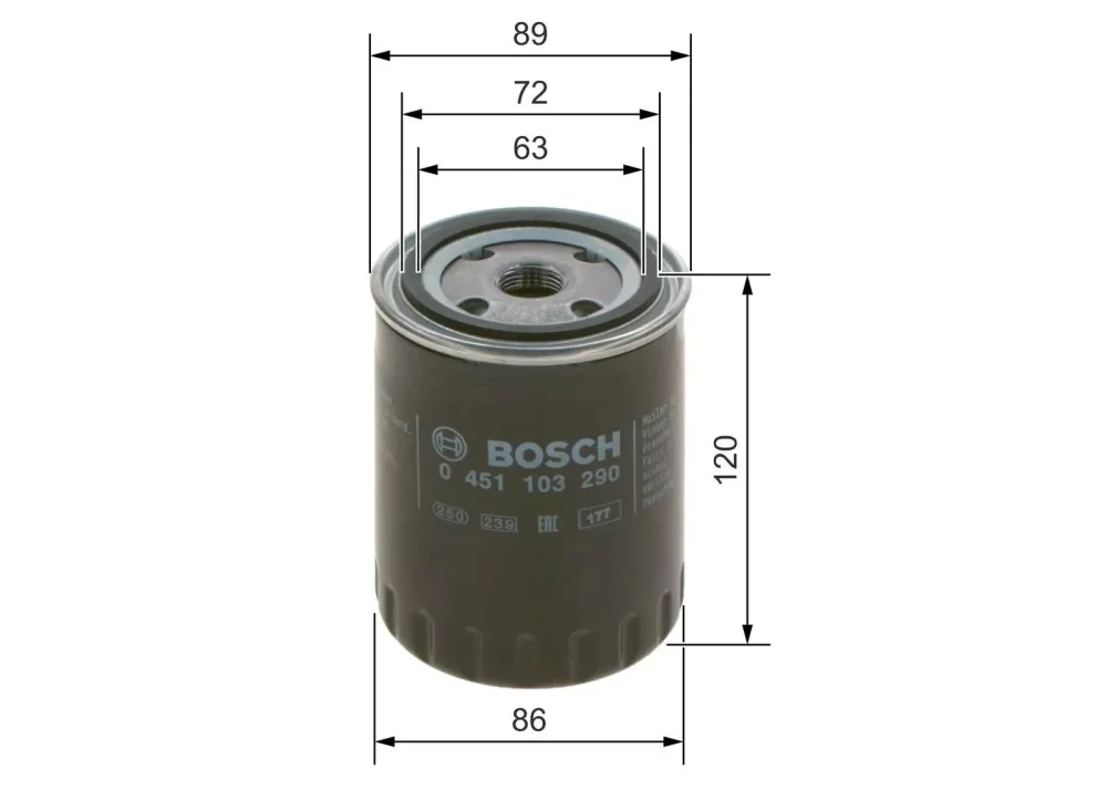 Bosch P3290 Oil Filter for VW Volkswagen Caravelle Transporter T4 1.9 - Bosch - P3290 image 3