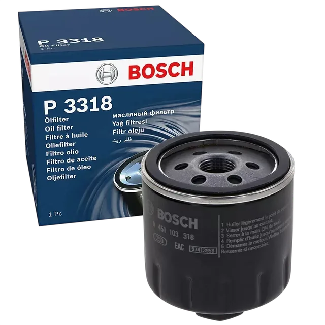 Масляний фільтр Bosch 0451103318 для Audi A2 Skoda Octavia Seat Ibiza VW Polo - Bosch - P3318