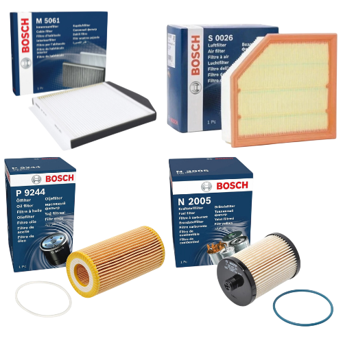 BOSCH Service Kit for Volvo XC90 2.4 D5 – Oil Air Fuel & Cabin Filters - Bosch - P9244 S0026 N2005 M5061