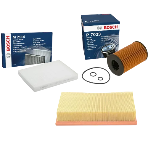 Bosch Service Kit Air Oil Cabin Filters for VW Transporter T5 2.0 TDI Diesel 2009–2015 - Bosch - P7023 S3331 M2114