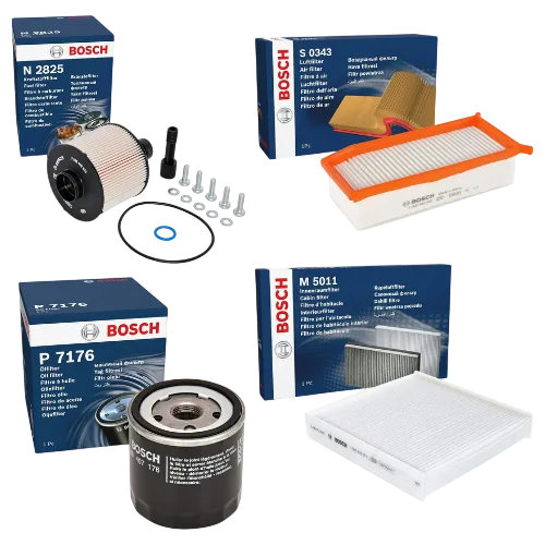 Bosch Service Kit for Renault Clio MK4 1.5 dCi 2012-2019 – Full Filters Set - Bosch - P7176 S0343 N2825 M5156