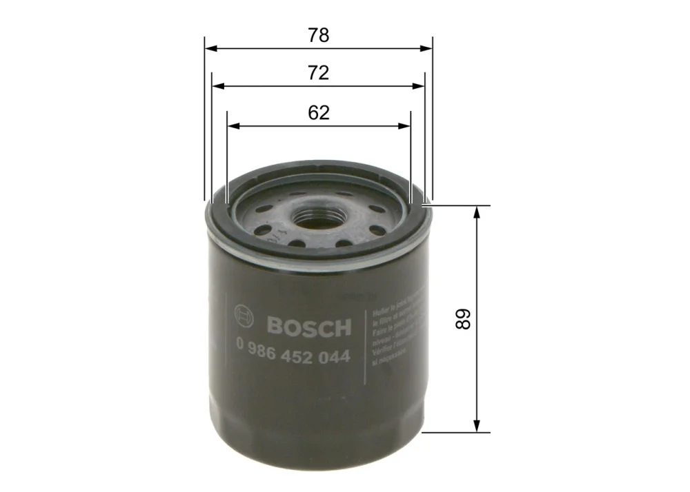 Масляний фільтр Bosch P2044 металевий накручуваний – OEM якість для Lexus MINI Suzuki Toyota - Bosch - P2044 зображення 3