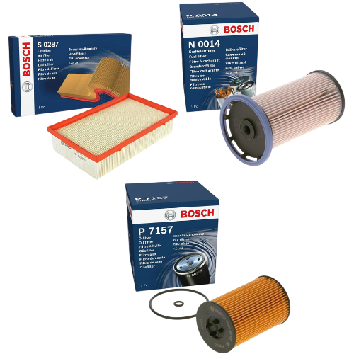 BOSCH Service Kit for VW Golf MK7 GT 2.0 TDI 2012–2018 – Air Fuel & Oil Filters - Bosch - P7157 N0014 S0287