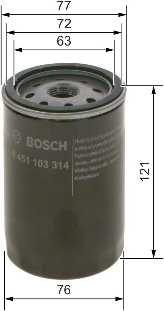 Оригінальний масляний фільтр BOSCH для Audi SEAT Skoda Volkswagen – фільтр двигуна - Bosch - P3314 зображення 2