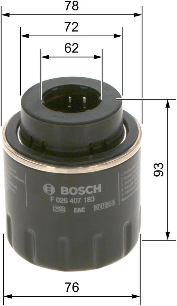 BOSCH Service Kit for Audi A1 1.4 TFSI 2010–2019 – Filters & Spark Plugs - Bosch - F026407183 S0391 M5002 0242240665 x4 image 2