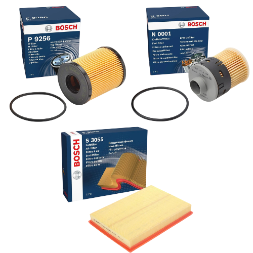 BOSCH Service Kit for Vauxhall Combo 1.3 CDTi Diesel 2004 – Oil Air & Fuel Filters - Bosch - S3055 P9256 N0001