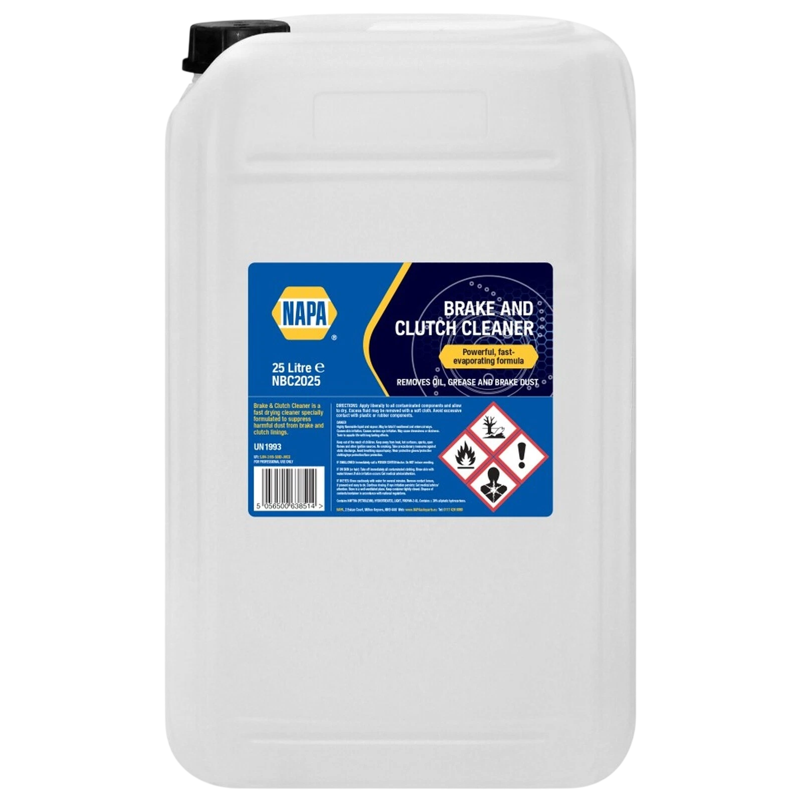 NAPA NBC2025 Professional Liquid Brake Cleaner Clear 25L – Automotive Maintenance - NAPA - NBC2025