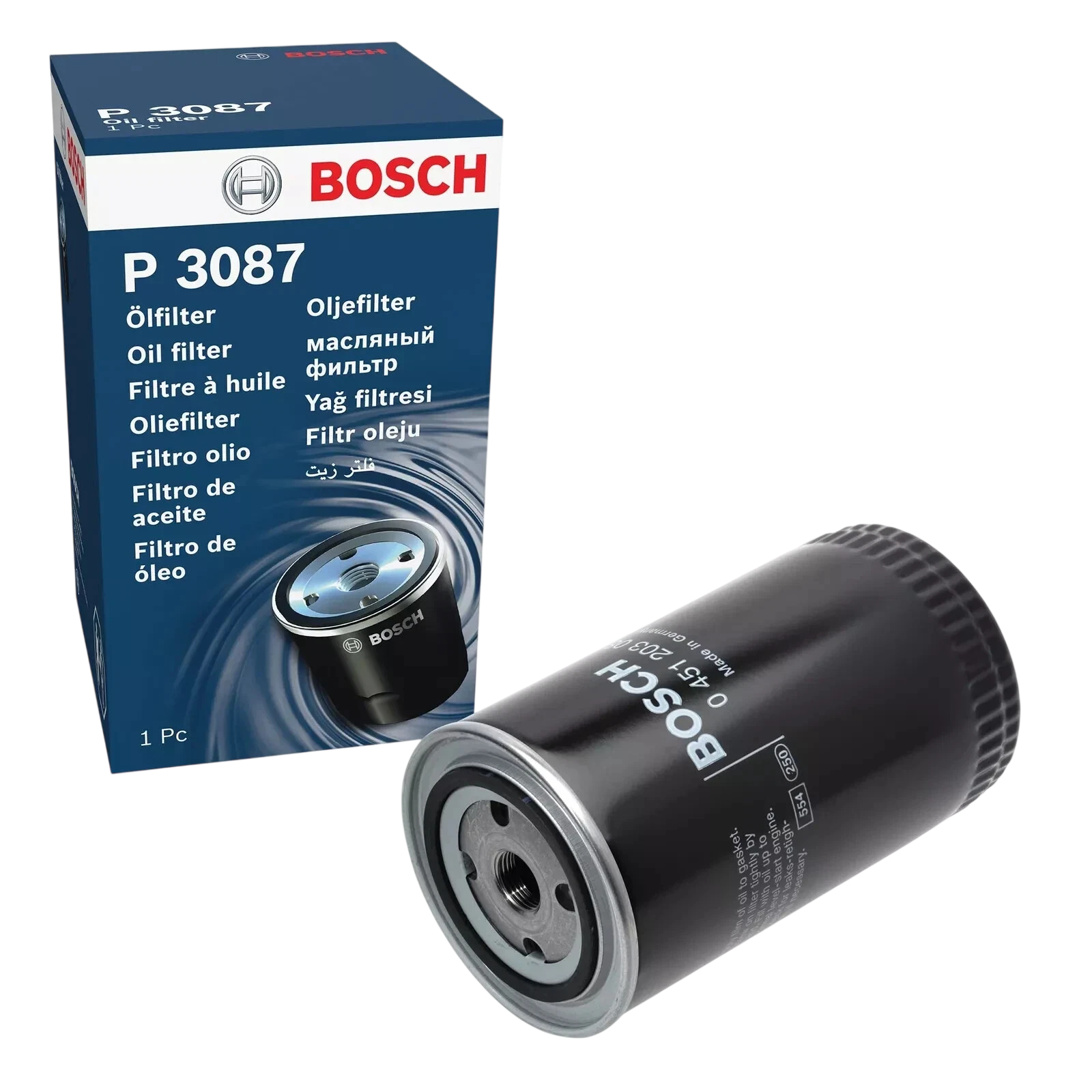 Масляный фильтр BOSCH P3087 для VW Transporter 2.5 TDI 1998–2003 – 0451203087 - Bosch - P3087