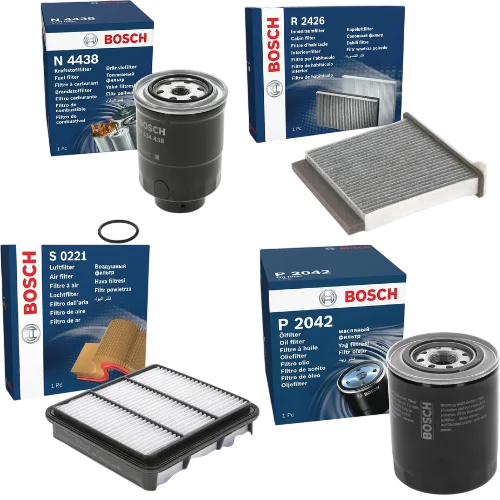 Bosch Service Kit Oil Air Fuel Cabin Filters for Mitsubishi L200 2.5 DI-D 4x4 MK4 - Bosch - P2042 S0221 N4438 R2426