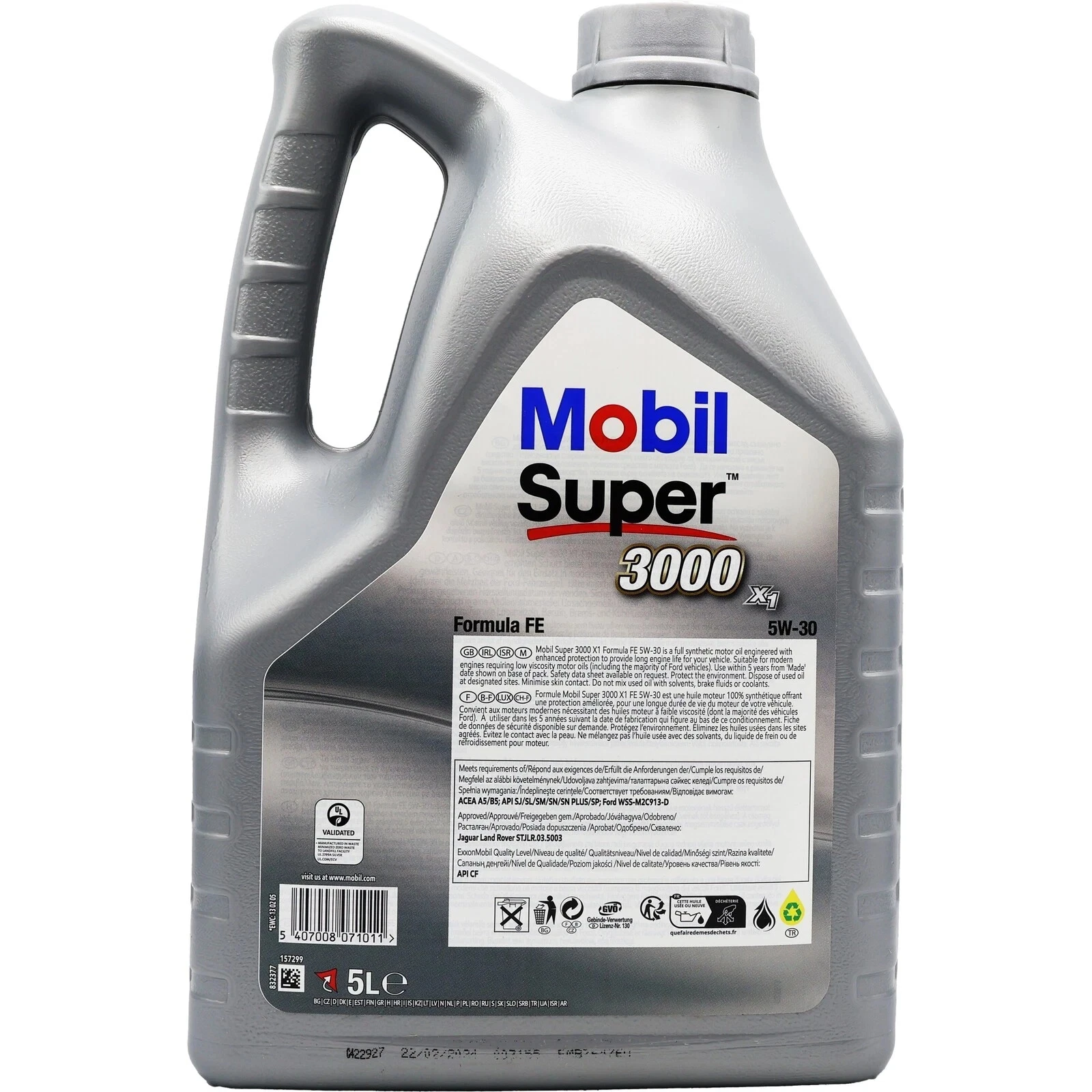 Моторна олива Mobil Super 3000 X1 Formula FE 5W-30 синтетична 5 л - MOBIL - 157299 зображення 2