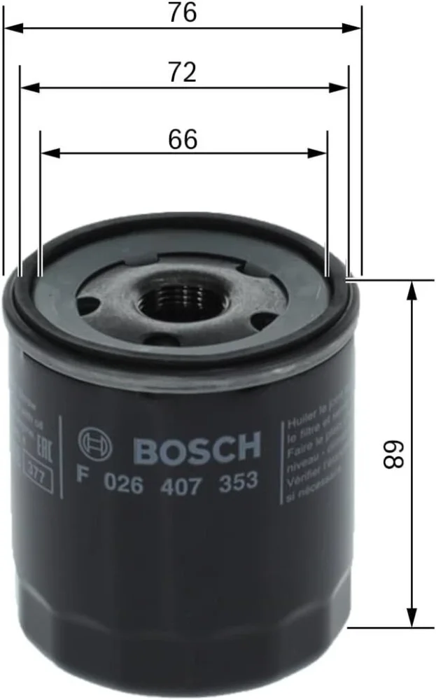 Комплект ТО Bosch для Peugeot 208 1.2 бензин 2012–2019 — повітряний і масляний фільтри - Bosch - P7396 S0376 зображення 4