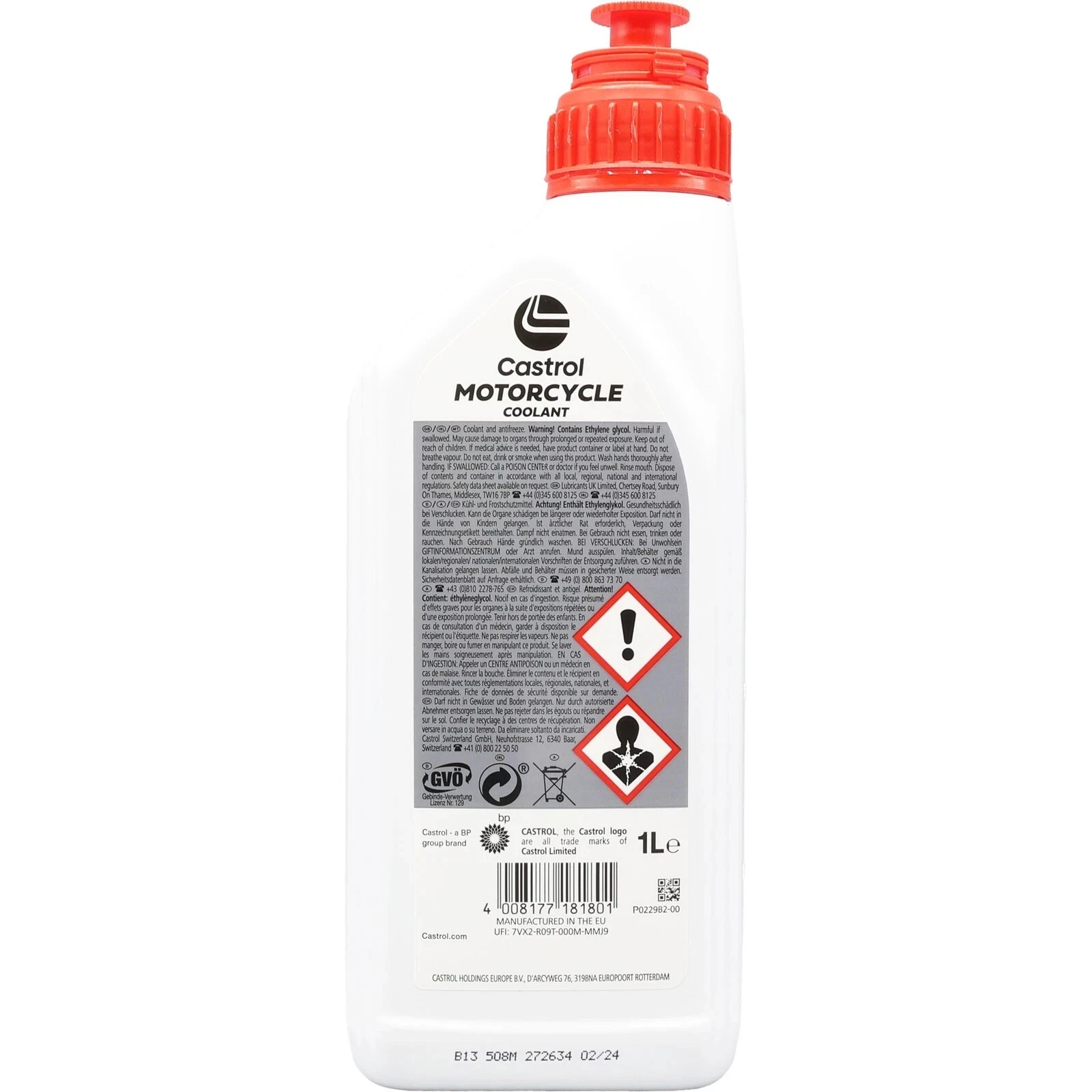 Castrol Motorcycle Coolant 1L 15F1CA – Ready to Use Antifreeze for Motorbikes & Scooters - Castrol - 15F1CA image 4