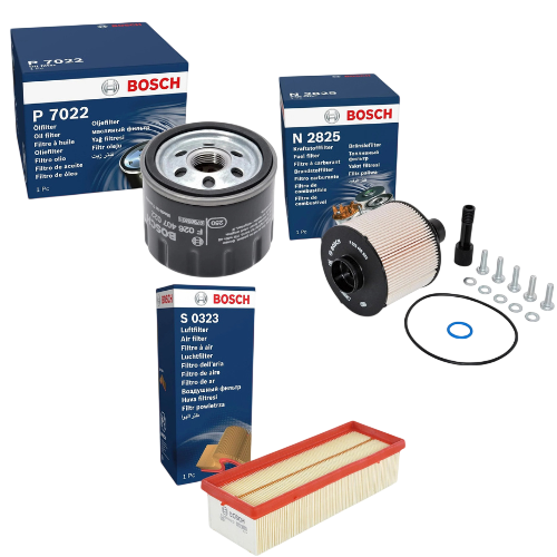 BOSCH Service Kit for Dacia Duster 1.5 dCi 2010–2018 – Oil Air & Fuel Filters - Bosch - P7022 S0323 N2825