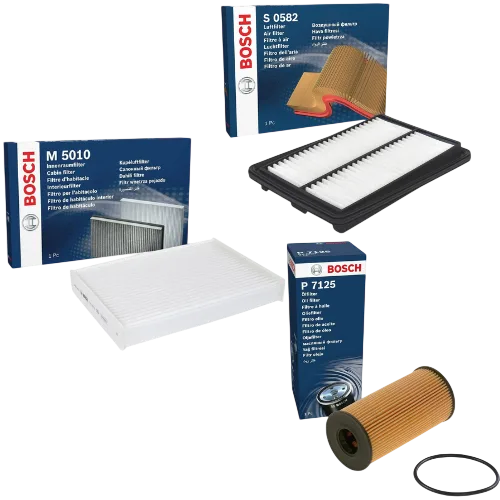 Service Kit for Nissan X-Trail MK3 T32 1.6 dCi 2013-On Air Oil Cabin Filters - Bosch - P7125 S0582 M5010