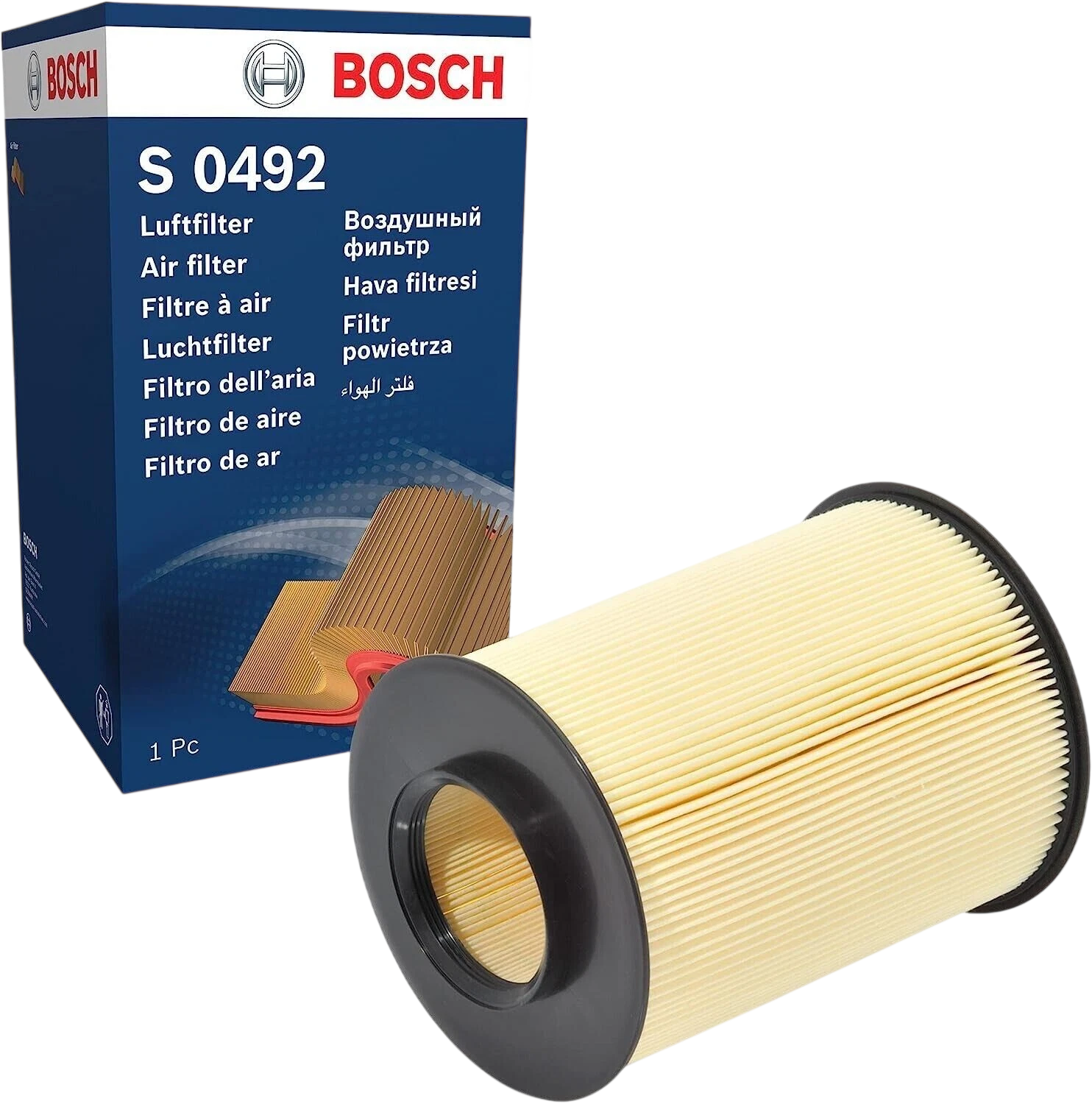 Повітряний фільтр BOSCH S0492 – для Ford Focus MK2 MK3, Mazda 3, Volvo C30 C70 S40 V40 V50 - Bosch - S0492