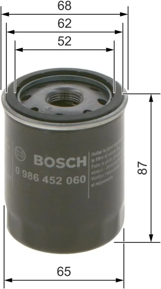 Комплект ТО Bosch для Nissan Micra MK3 1.0 1.2 1.4 бензин 2002–2008 масляний і повітряний фільтри та 5 л моторної оливи - Bosch - N2325L P2060 S3273 зображення 3