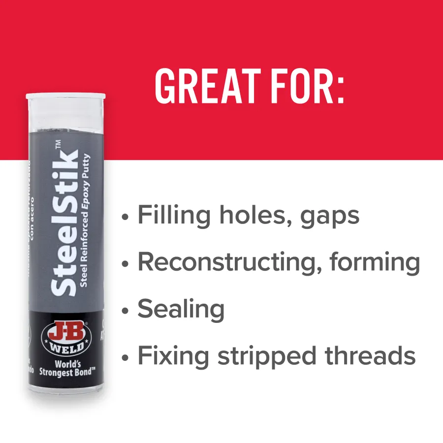 JB Weld SteelStik Steel Reinforced Epoxy Putty Stick 57g Metal Repair Compound - J-B WELD - 8267-S image 8