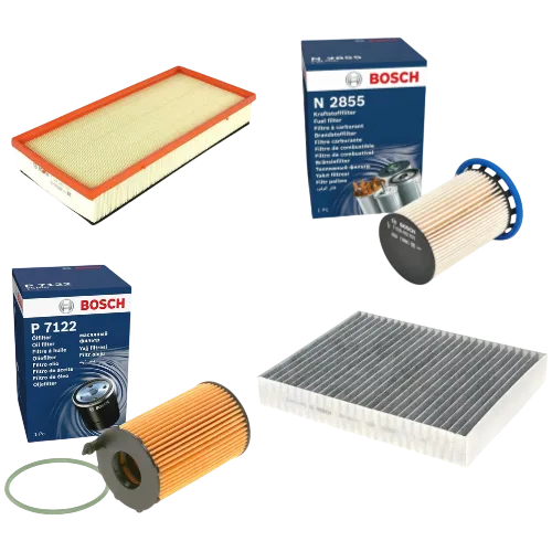 Bosch Service Kit Filters for VW Touareg 3.0 TDI Diesel 2010–2018 - Bosch - P7122 S0182 N2855 R5512
