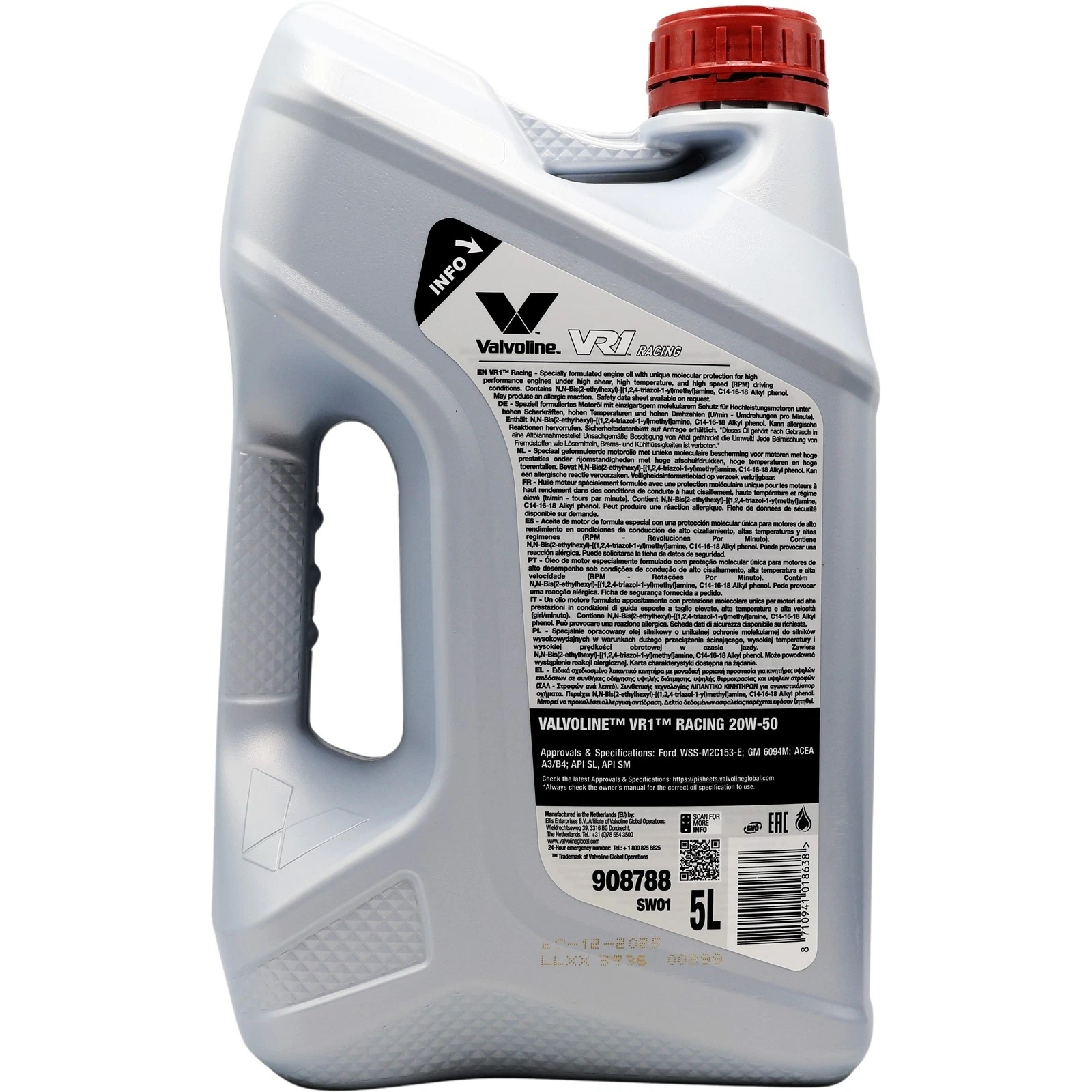 Valvoline VR1 Racing 20W-50 5L 908788 – High Performance Racing Engine Oil Enhanced Formula - VALVOLINE - 908788 image 2