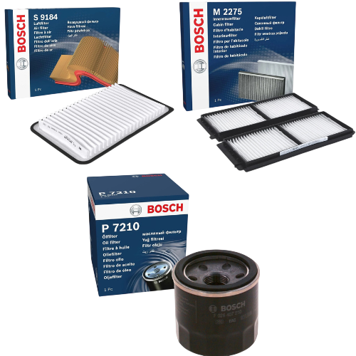 BOSCH Service Kit for Mazda 2 1.3 Petrol 2008–2015 – Oil Air & Cabin Filters - Bosch - P7210 S9184 M2275