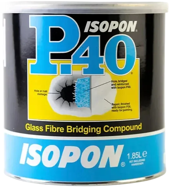 U-POL Isopon P40 Fibreglass Bridging Filler 1.85L P40/4 – Body Repair Compound - U-POL - P40/4