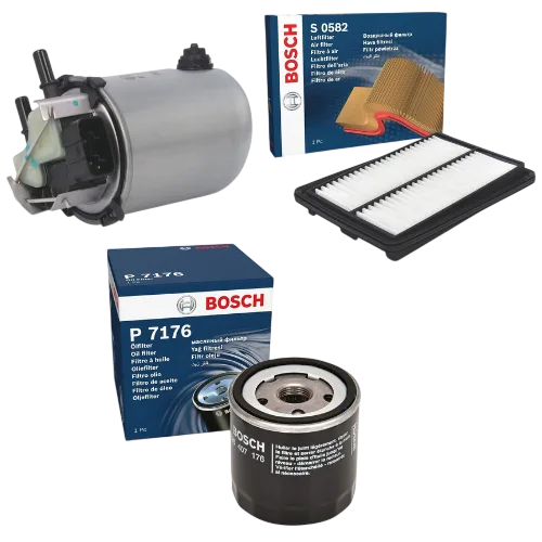 Комплект ТО Bosch масляный воздушный топливный фильтры Nissan Qashqai 1.5 dCi J11 2014–2018 - Bosch - P7176 S0582 N2288