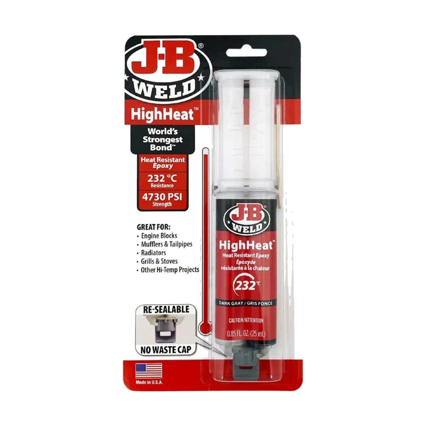 Термостійкий епоксидний клей J-B Weld HighHeat 50197, 25 мл - J-B WELD - 50197