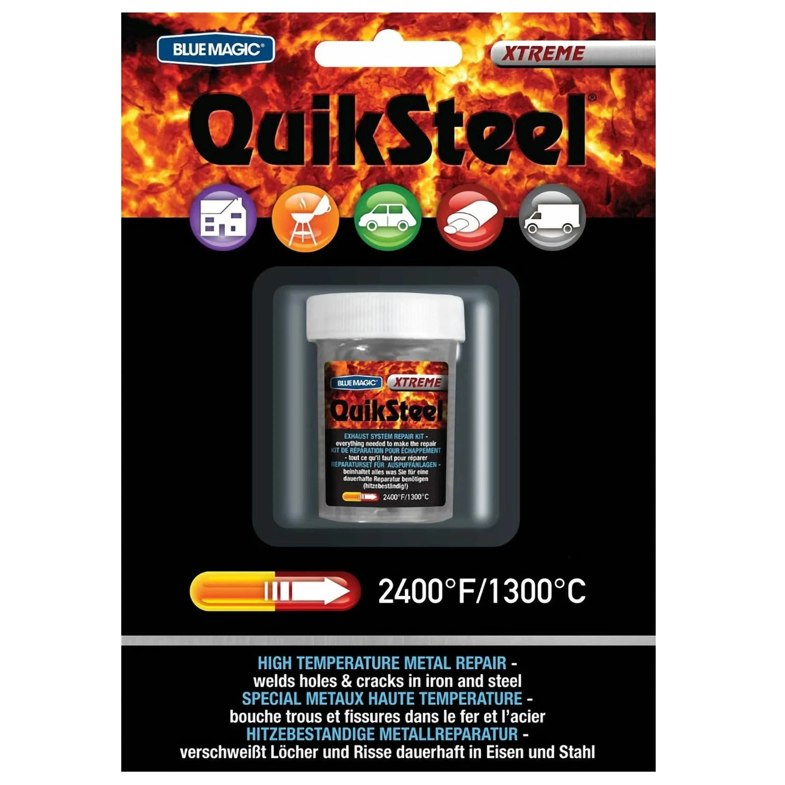 Клей для металу QuikSteel Xtreme для високих температур (до 1316°C) - QuikSteel - 18003 зображення 1