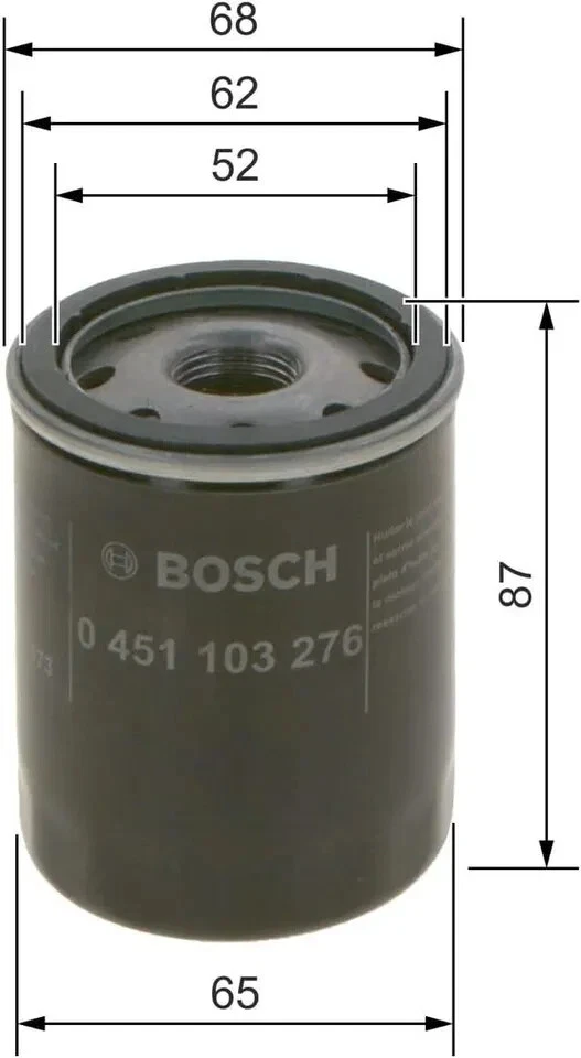 Масляний фільтр BOSCH P3276 0451103276 для Suzuki Toyota Fiat - Bosch - P3276 зображення 2